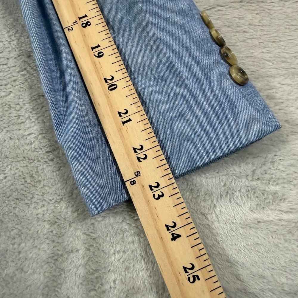 BONOBOS Mens 36S Short Slim Fit Light Blue Cotton Suit Jacket Pants 32x28 Casual - Picture 10 of 16